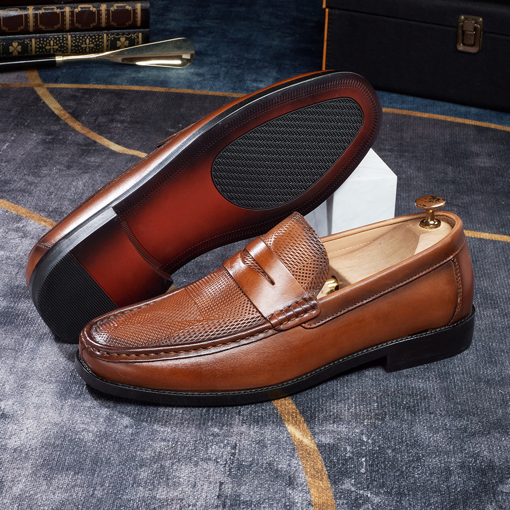 Men's Penny Loafers  Autumn Breathable Business Casual Leather Shoes
