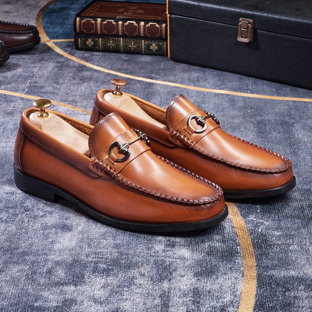 Men's Burnished Leather Horsebit Loafers
