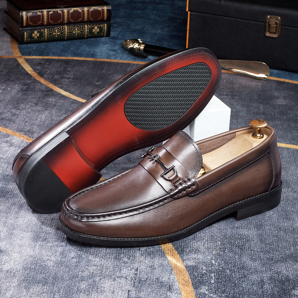 Men's Classic Comfortable Casual Metal Buckle Loafers