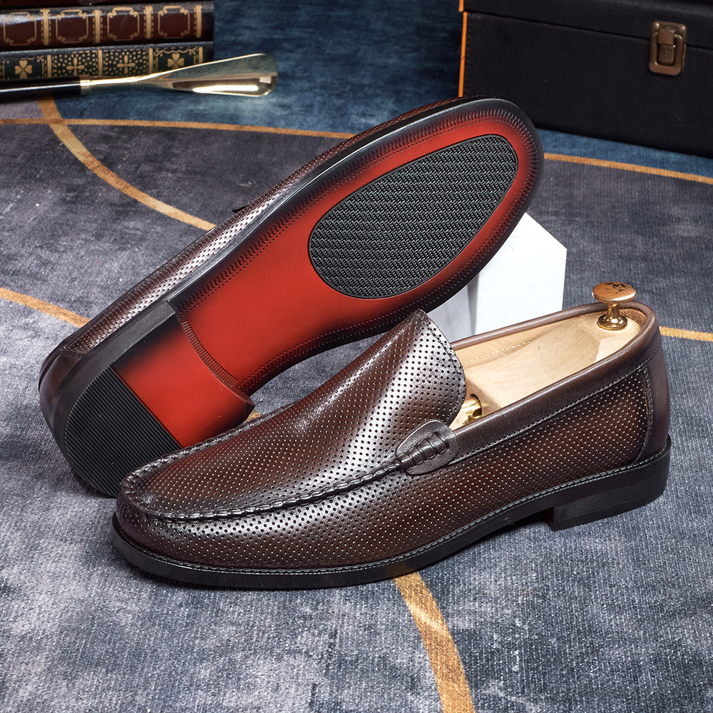 Men's Breathable Genuine Leather Perforated Loafers