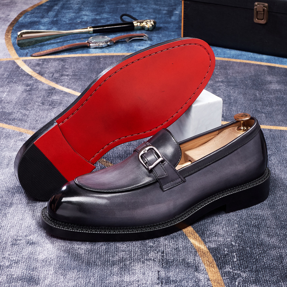 Men's Classic Buckle Strap Loafers in Full-Grain Leather