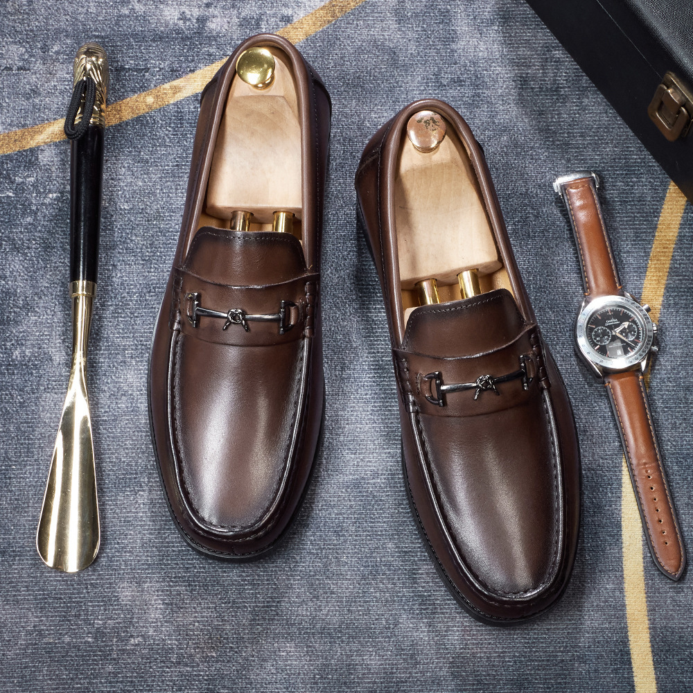 Men's Classic Comfortable Casual Metal Buckle Loafers