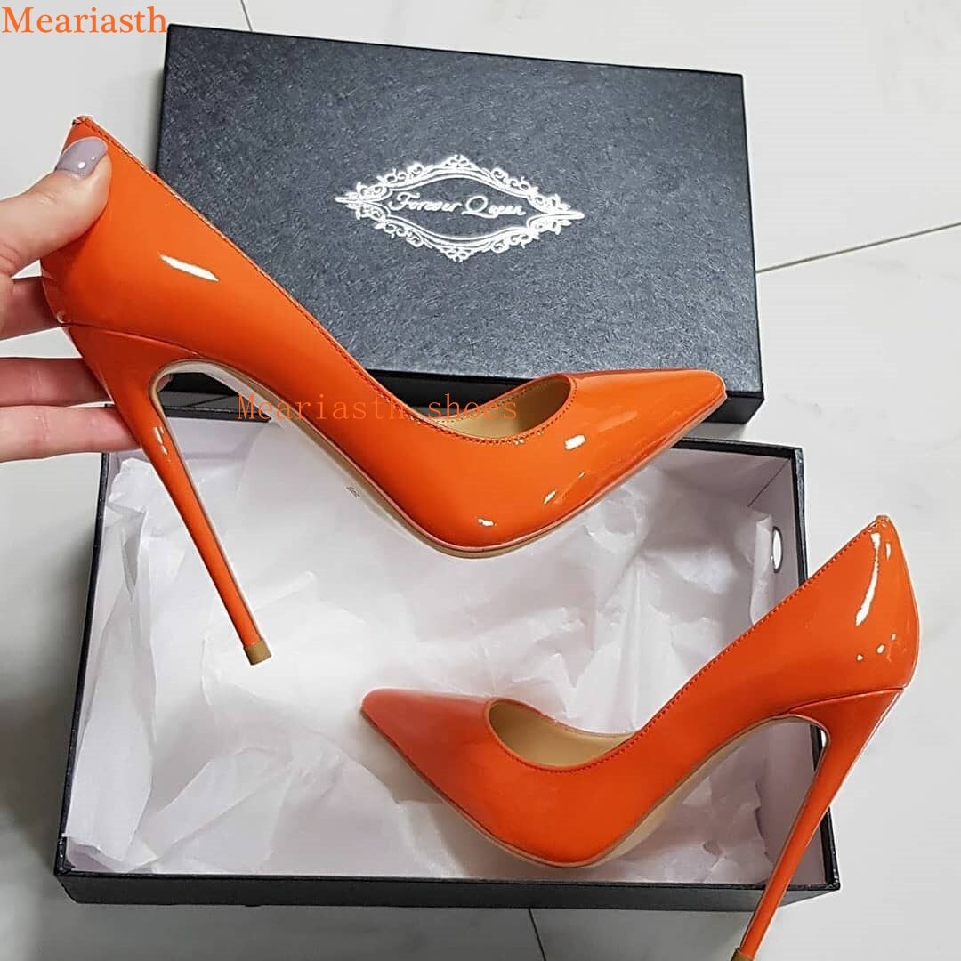 Qengg 2023 Sexy Women Pumps Spring/Autumn High heels Pointed Toe orang