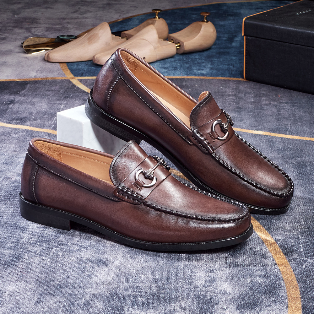 Men's Burnished Leather Horsebit Loafers