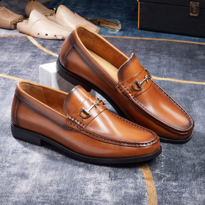 Men's Classic Comfortable Casual Metal Buckle Loafers