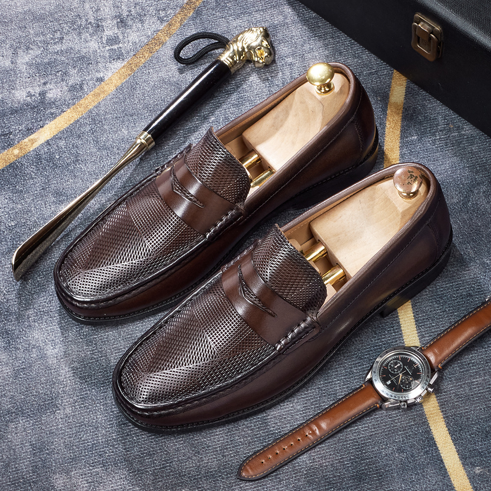Men's Penny Loafers  Autumn Breathable Business Casual Leather Shoes