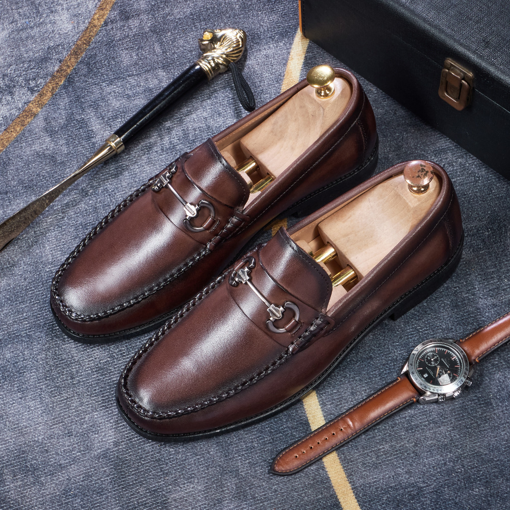 Men's Burnished Leather Horsebit Loafers