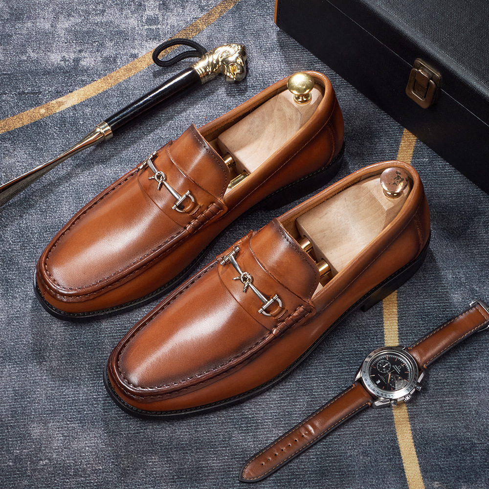 Men's Classic Comfortable Casual Metal Buckle Loafers