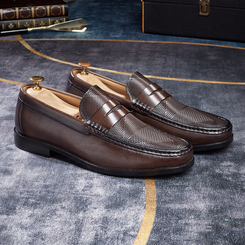 Men's Penny Loafers  Autumn Breathable Business Casual Leather Shoes