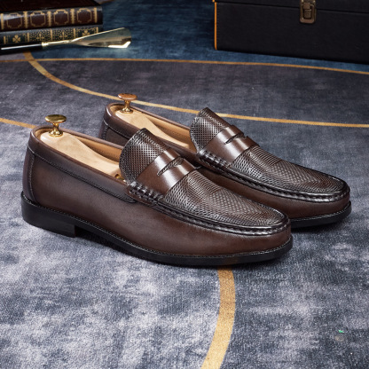 Men's Penny Loafers  Autumn Breathable Business Casual Leather Shoes