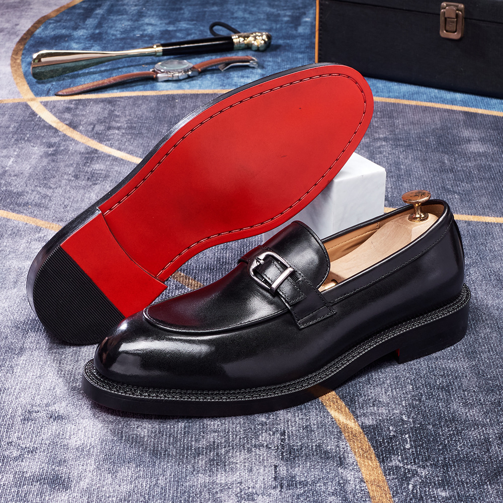 Men's Classic Buckle Strap Loafers in Full-Grain Leather