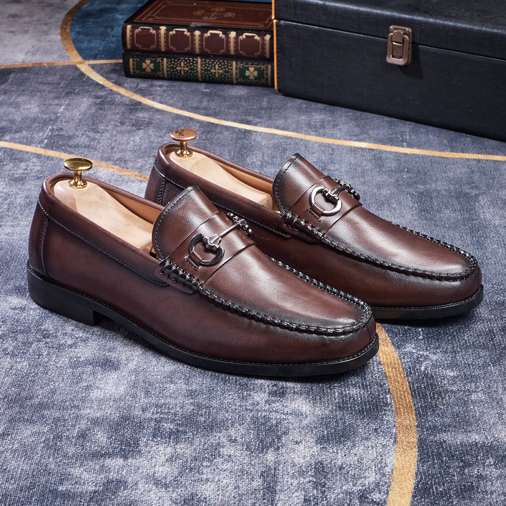 Men's Burnished Leather Horsebit Loafers