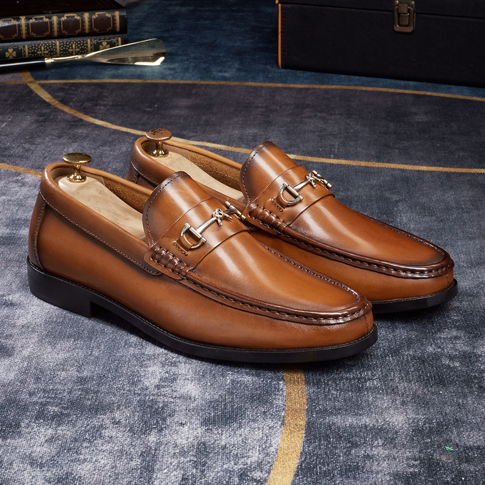 Men's Classic Comfortable Casual Metal Buckle Loafers