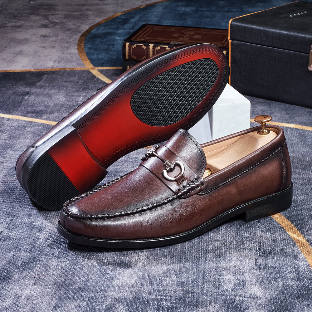 Men's Burnished Leather Horsebit Loafers