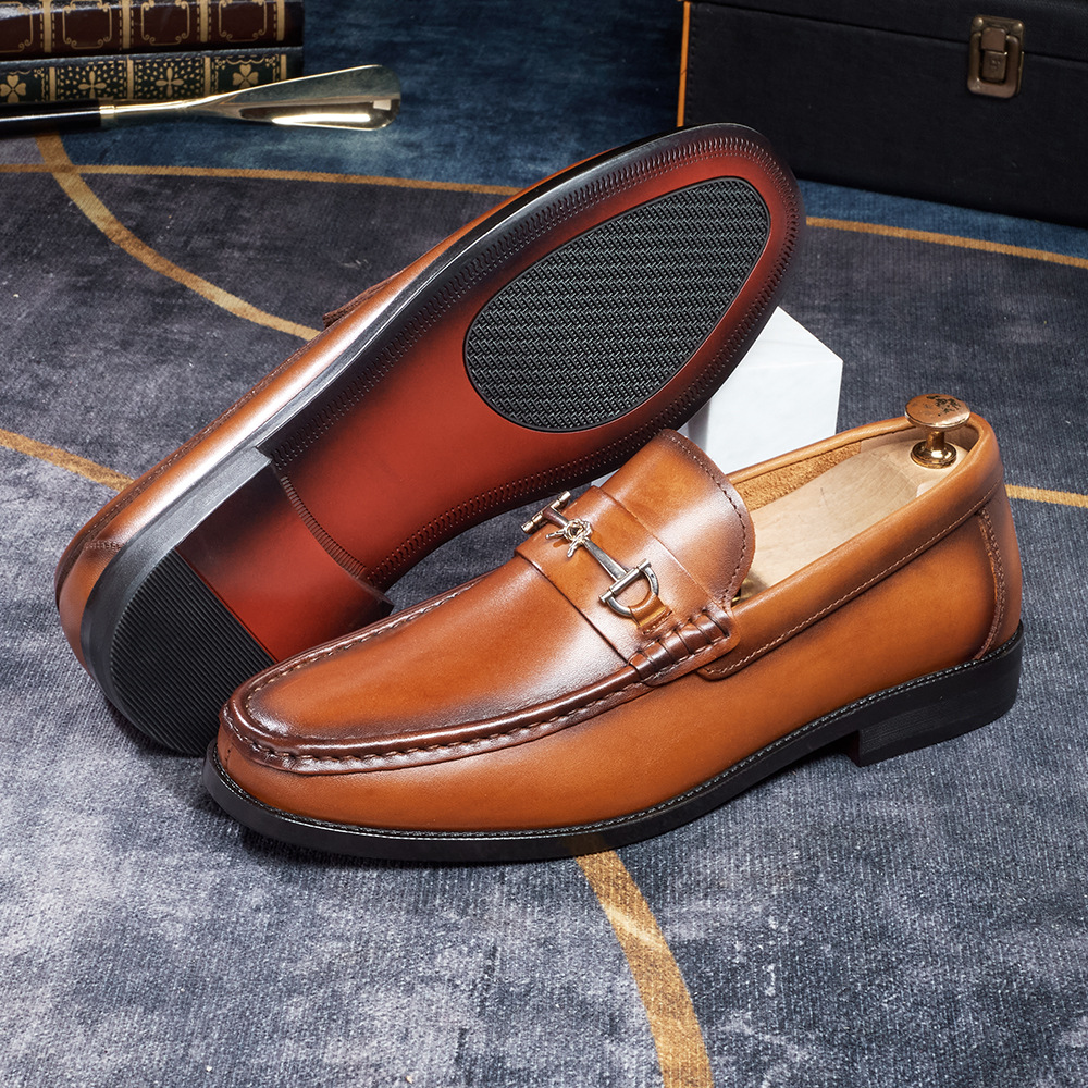 Men's Classic Comfortable Casual Metal Buckle Loafers