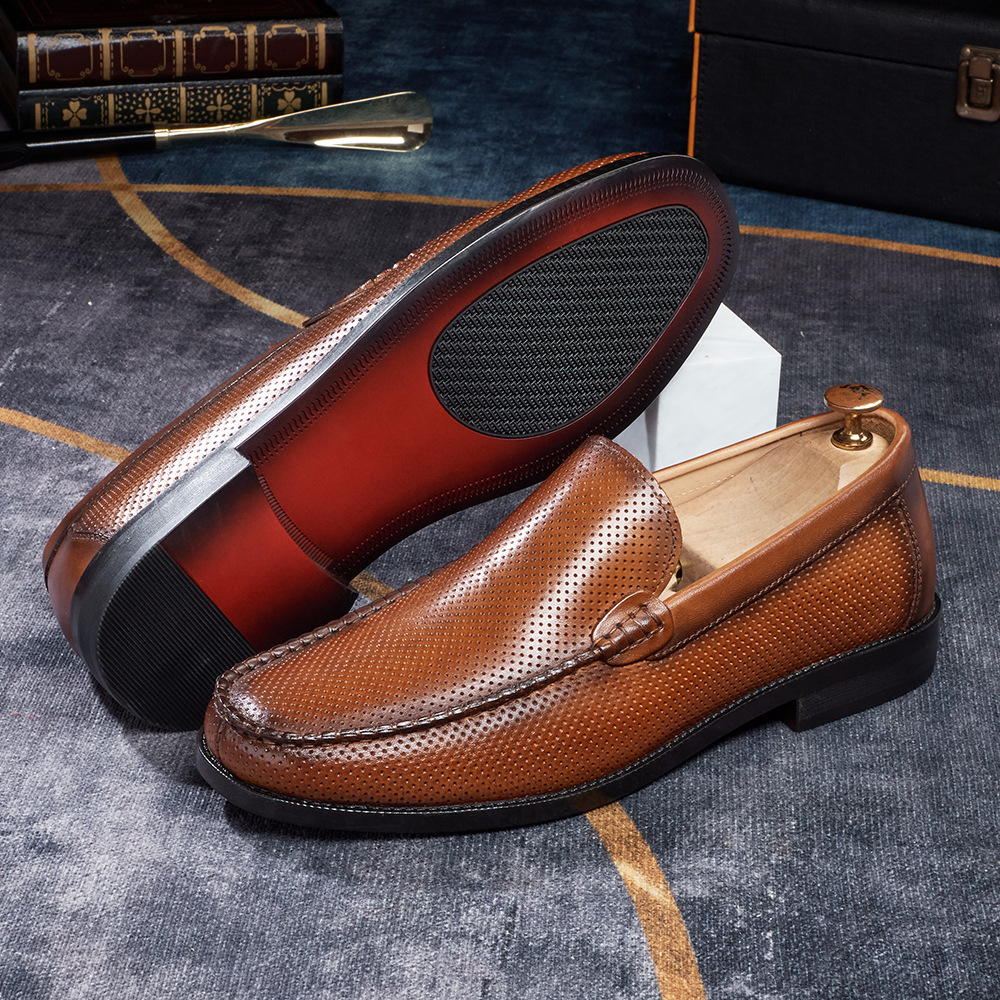 Men's Breathable Genuine Leather Perforated Loafers