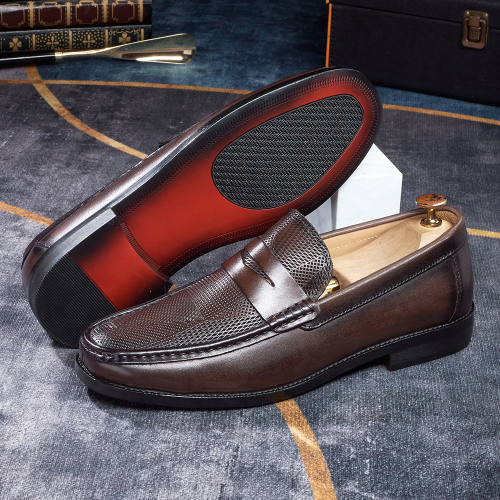 Men's Penny Loafers  Autumn Breathable Business Casual Leather Shoes