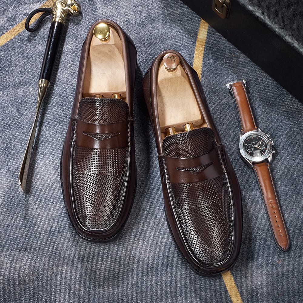 Men's Penny Loafers  Autumn Breathable Business Casual Leather Shoes