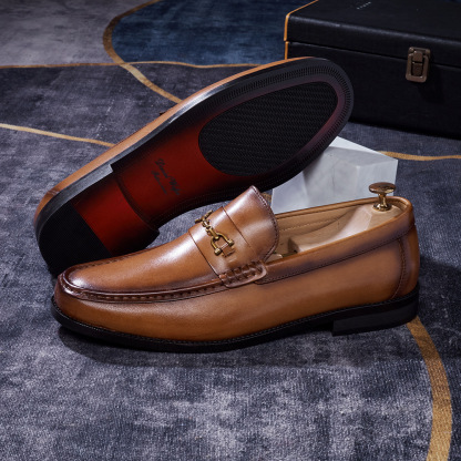 Men's Premium Business Casual Genuine Cowhide Horsebit Loafers