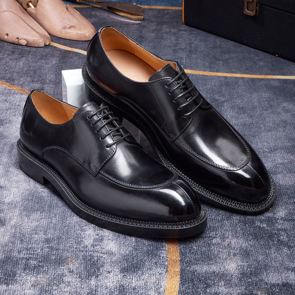 Derby shoes Men's genuine leather cowhide handmade leather shoes
