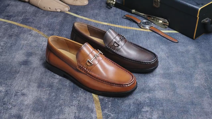 Men's Burnished Leather Horsebit Loafers