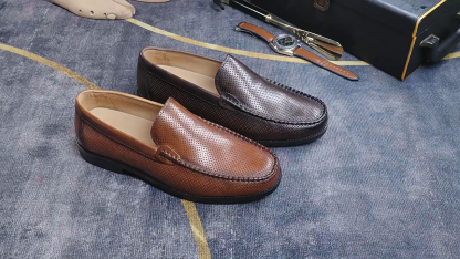 Men's Breathable Genuine Leather Perforated Loafers