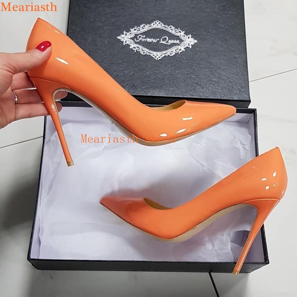 Qengg 2023 Sexy Women Pumps Spring/Autumn High heels Pointed Toe orang