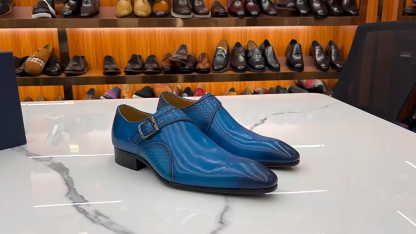High-quality men's casual fashion monk leather shoes