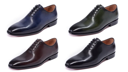 Men's trendy British style cowhide buckle genuine leather slip-on Oxford shoes