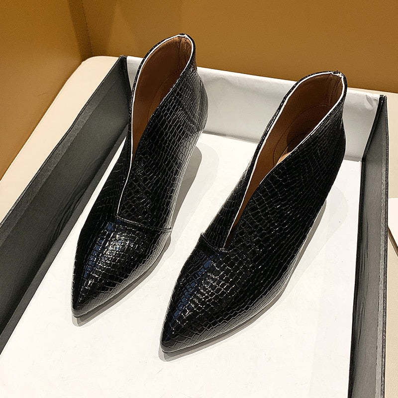 SHOEVIOLET™2021 New Women for Shoes Casual Pumps Short Boots Sexy High Heels Pointed V-mouths Ladies Dress shoes OL Daily Shoes