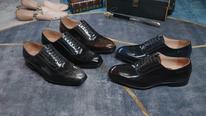 Men's Best-Selling Luxury Full-Grain Leather Oxford Shoes Stylish Gradient Color