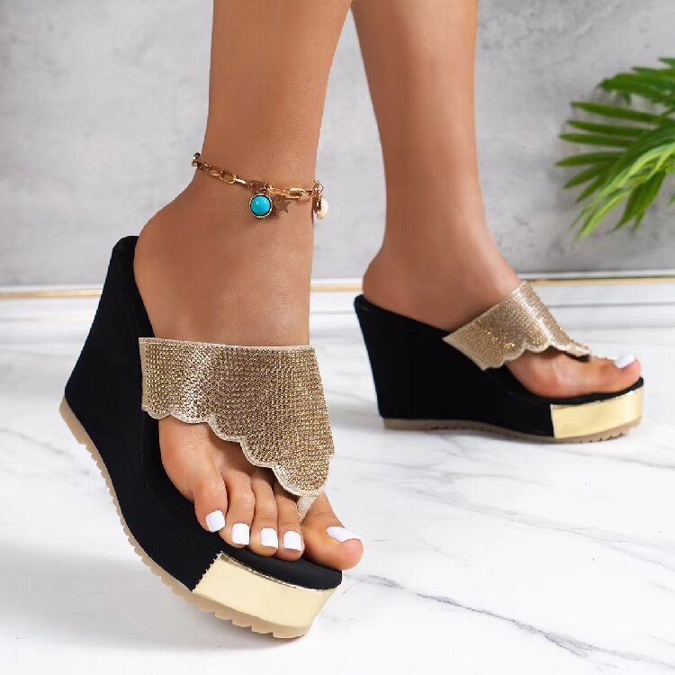 SHOEVIOLET™Shoeviolet Shoeviolet New Large Size Women's Shoes Women's Sandals Shoes Outside The Wedge Heel High Heel Fish Mouth Sandal Summer