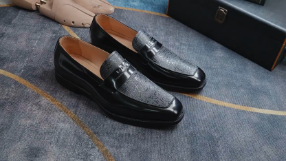 Men's full leather business loafers