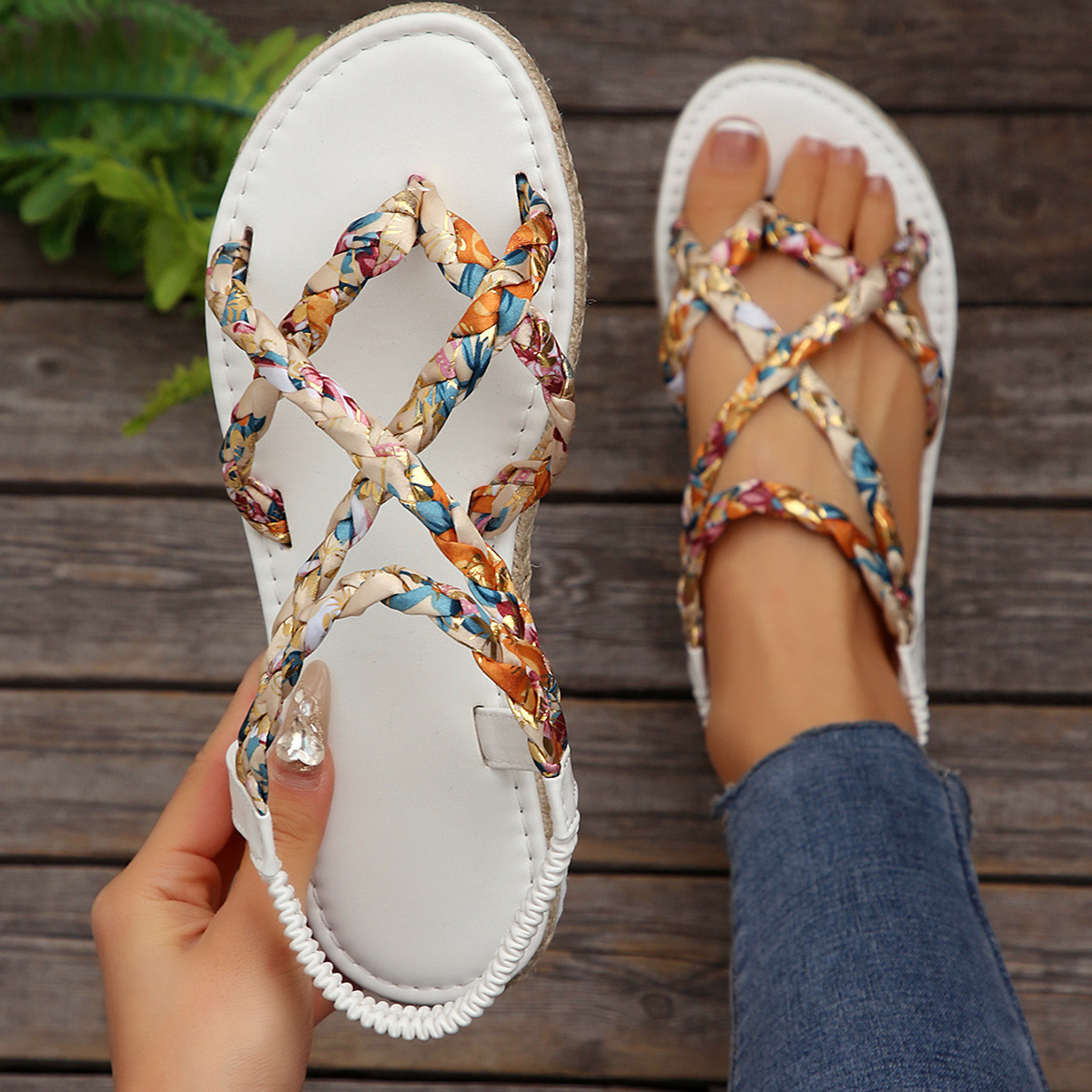 SHOEVIOLET™Flat Braided Strap Women's Sandals