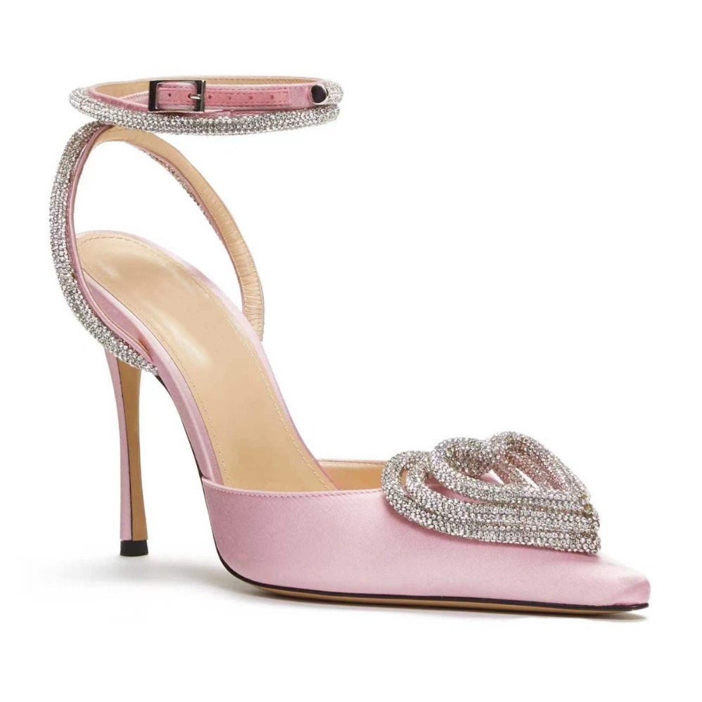 SHOEVIOLET™Love Shape Rhinestone High Heels Sandals Shiny