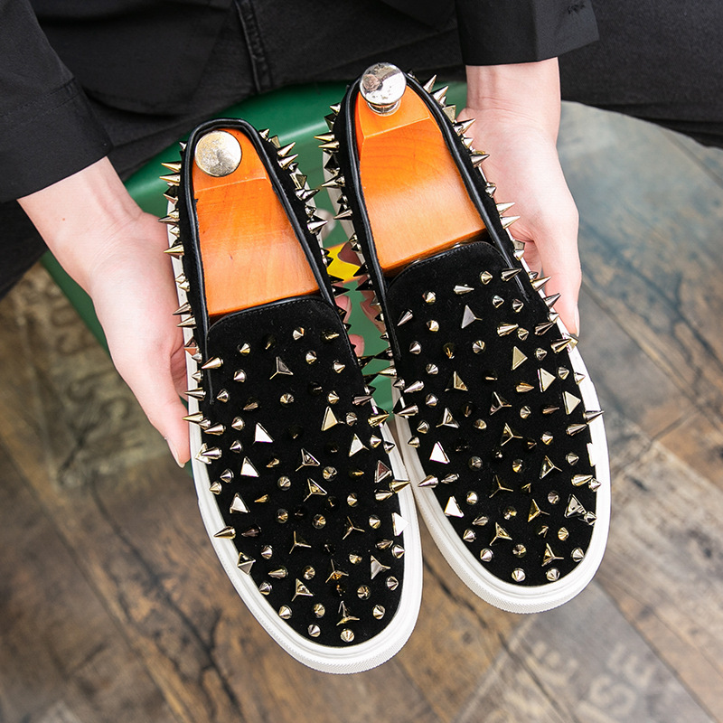 Studded casual sneakers and leather shoes