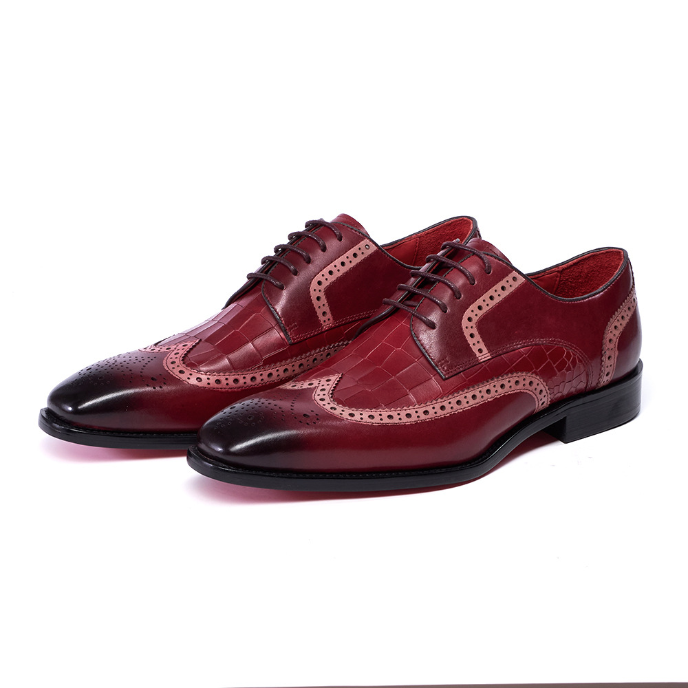 Men's Spring/Summer Brogue Leather Casual Derby Shoes