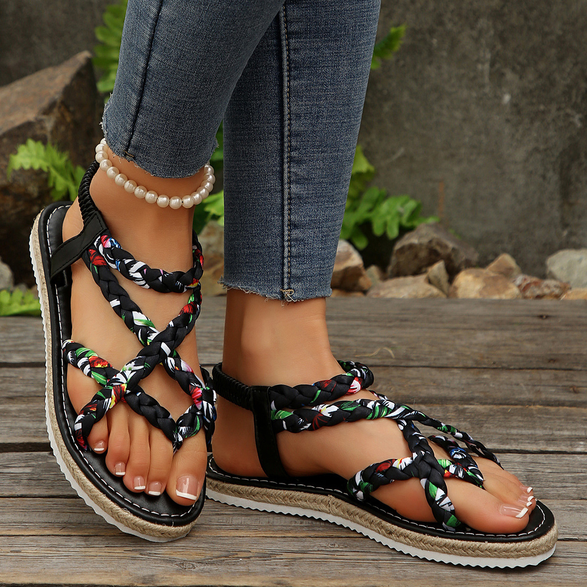 SHOEVIOLET™Flat Braided Strap Women's Sandals