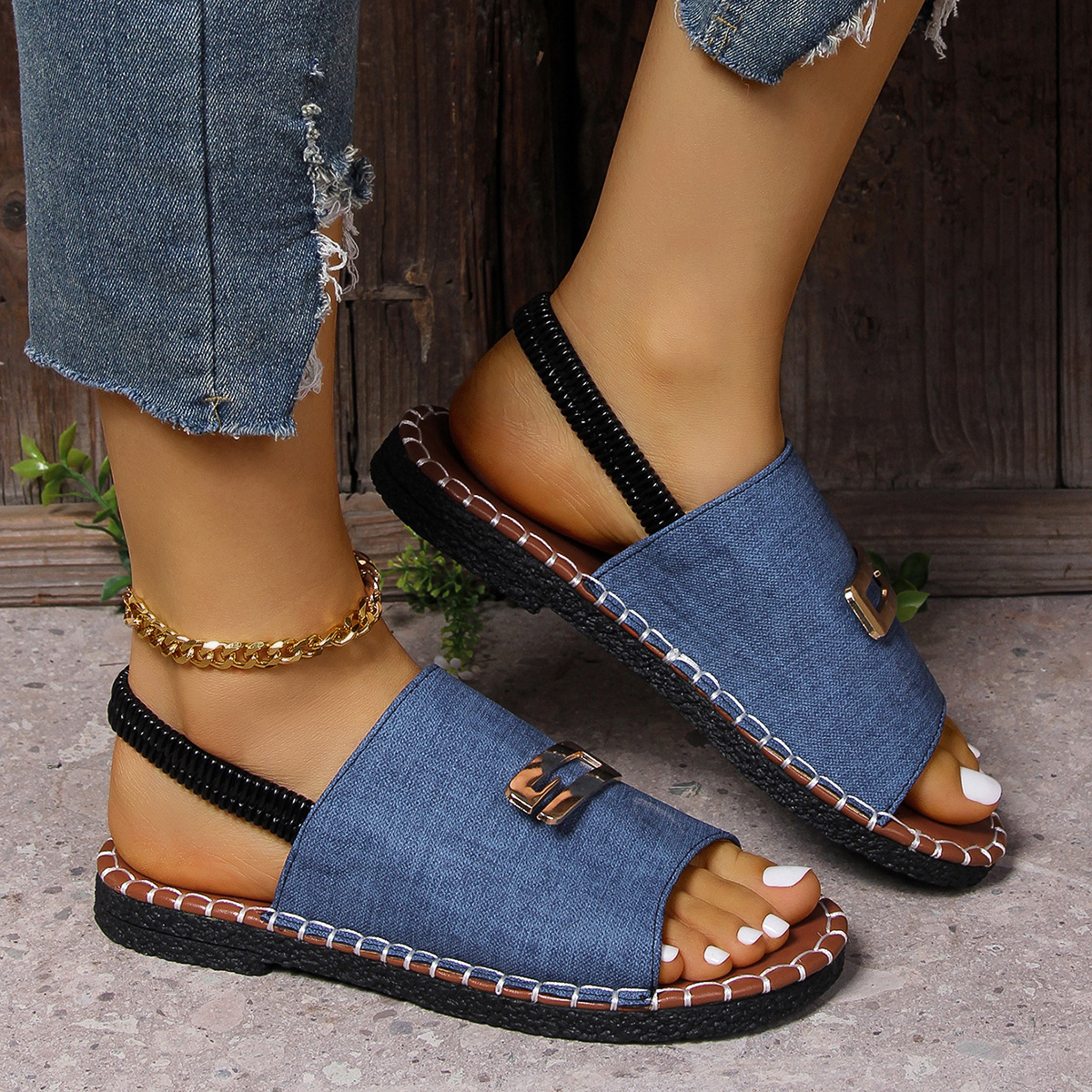 New Fashion Wedge Heel Herringbone Women's Sandals