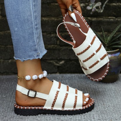 SHOEVIOLET™New Fashion Flat Casual Straw Women's Sandals