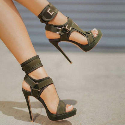 SHOEVIOLET™Stylish Buckle Ankle-Wrap High Heels