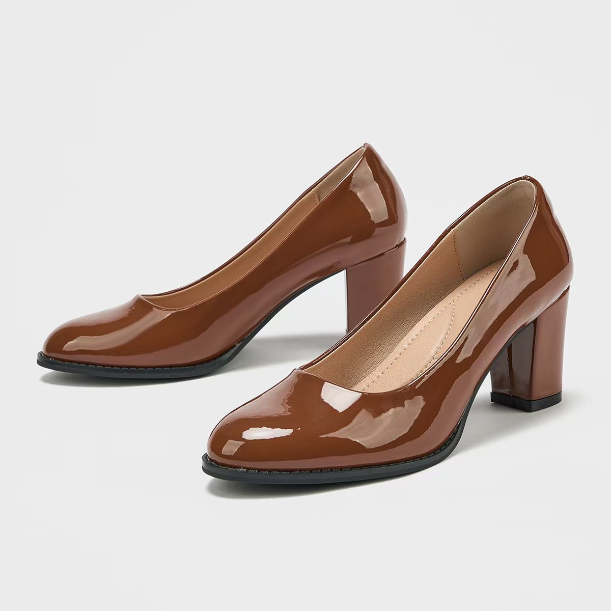 SHOEVIOLET™2025 new women's shallow-mouth thick-heeled high heels