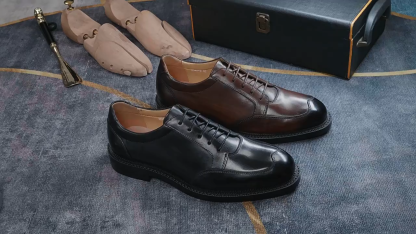 Men's Brown Genuine Cowhide Shoes Retro Trendy British-Style for Business & Casual