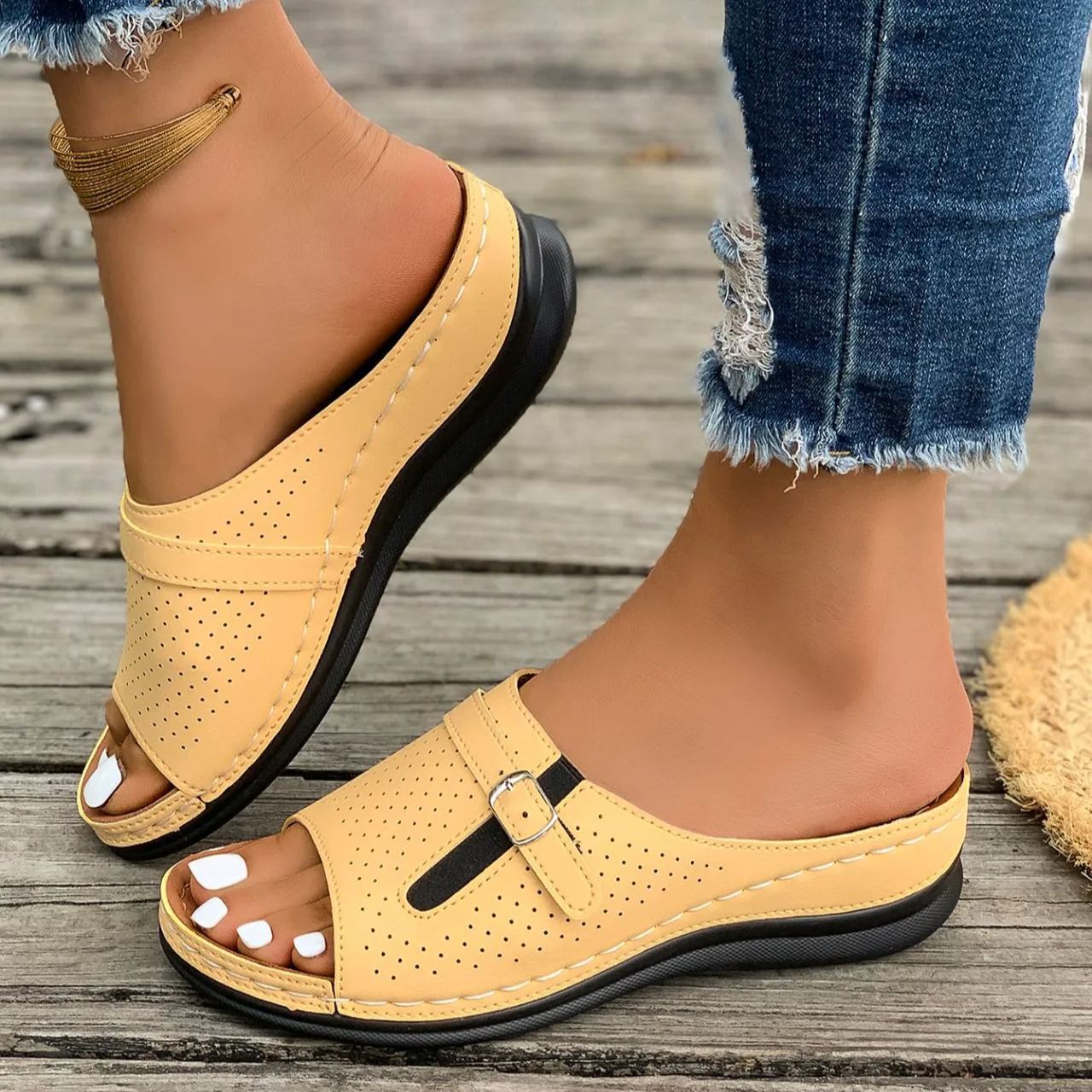 SHOEVIOLET™New Fashion Rainbow Wedge Heel Women's Sandals