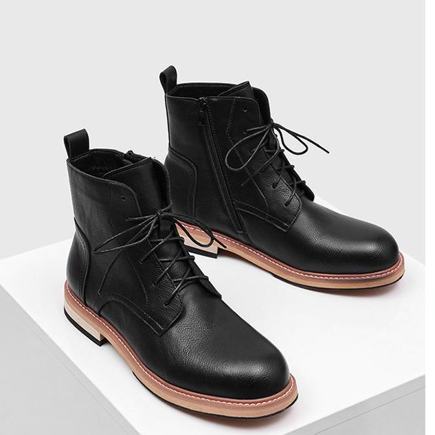 Mid-top workwear style thick-soled retro men's Martin boots