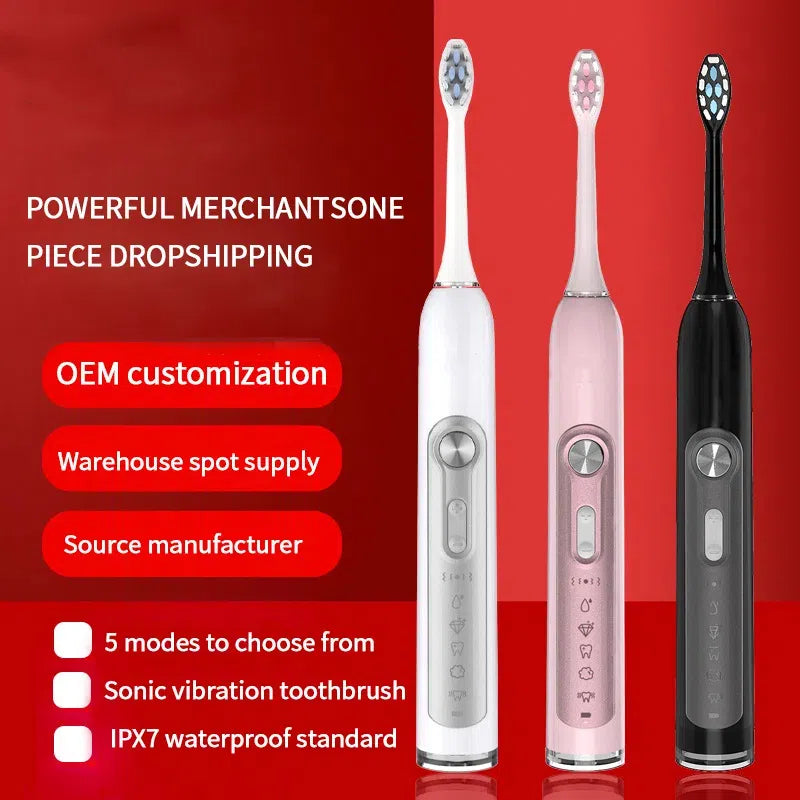 NBGRLVS Electric Toothbrushes Smart Timer Rechargeable with 3 Brush Heads-NBGRLVS
