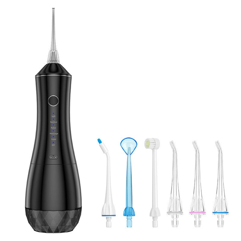 Water Dental Flosser With 6 Replacement Nozzles-NBGRLVS