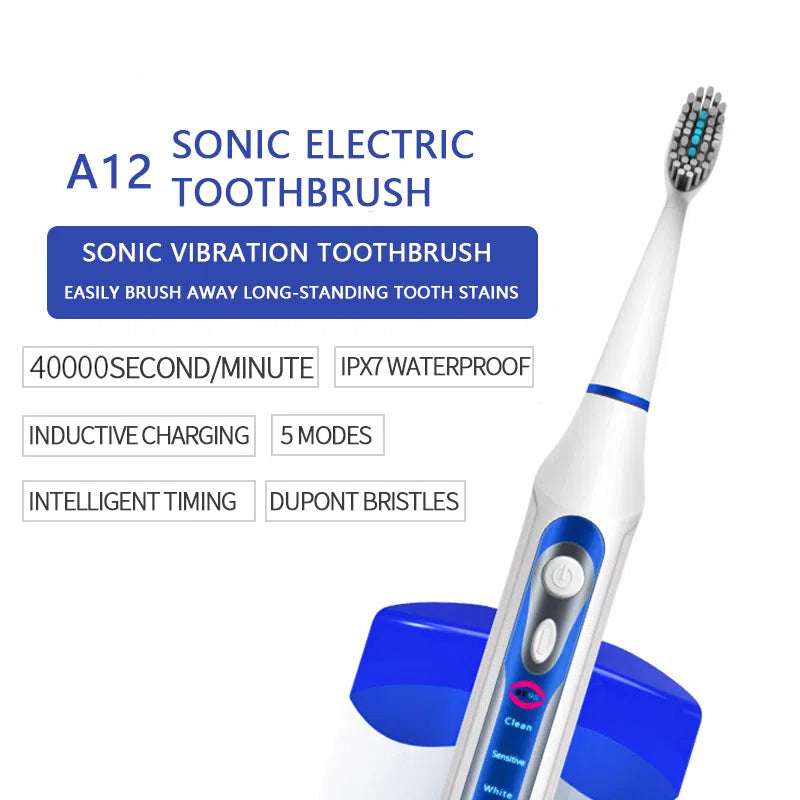 NBGRLVS Rechargeable Sonic Electric Toothbrush for Adults with 3 Brush Heads-NBGRLVS
