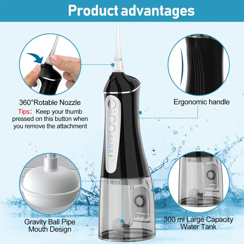 Water Dental Flosser for Teeth Cleaning Cordless-NBGRLVS
