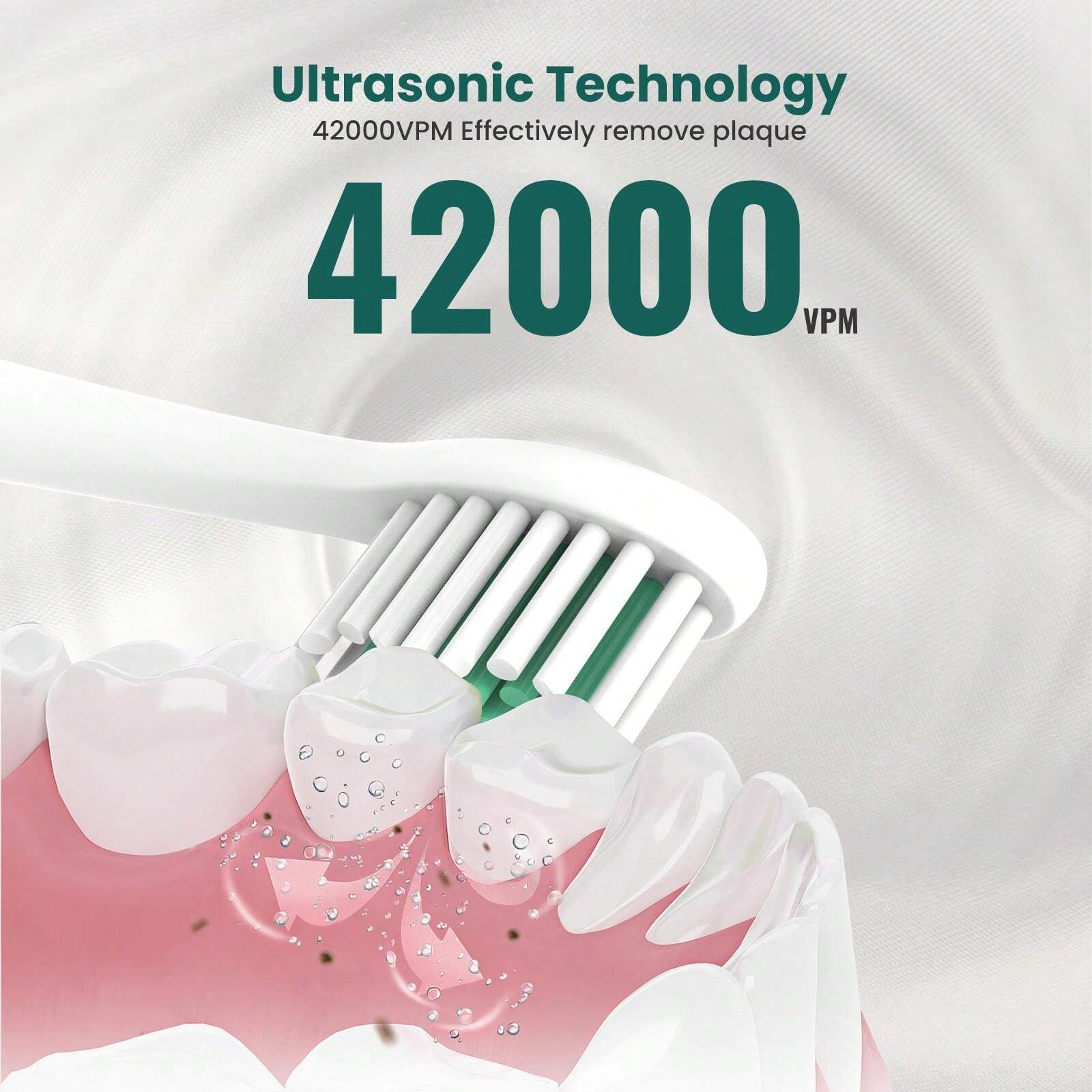 Rechargeable Electric Toothbrush For Adults With 4 Brush Heads-NBGRLVS